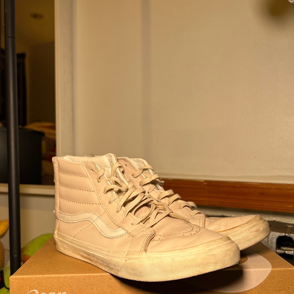 Vans Old Skool Sk8 Back Zip Ultra Cush Leather Womens Size 7 Sneakers Light Pink